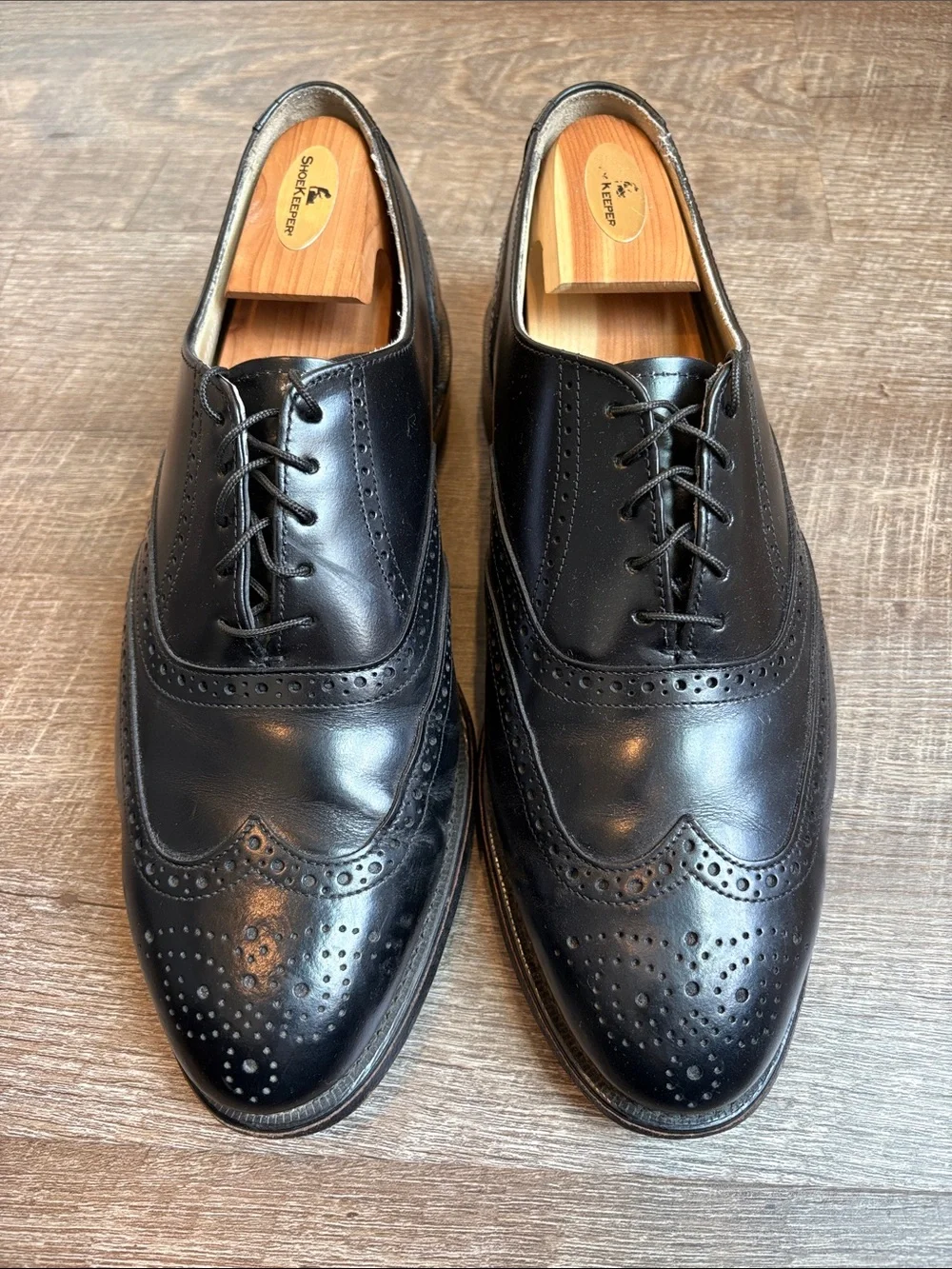 Bostonian Black Leather Wingtip Oxford Dress Shoes Men’s 11 E/C Black READ